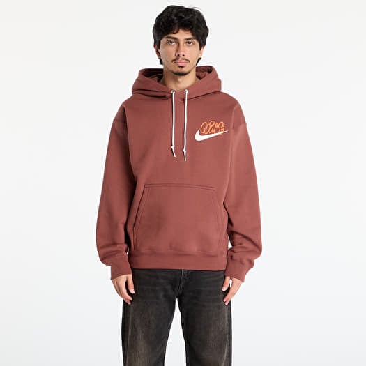 Mikina Nike Solo Swoosh Men's Fleece Hoodie Red Sepia