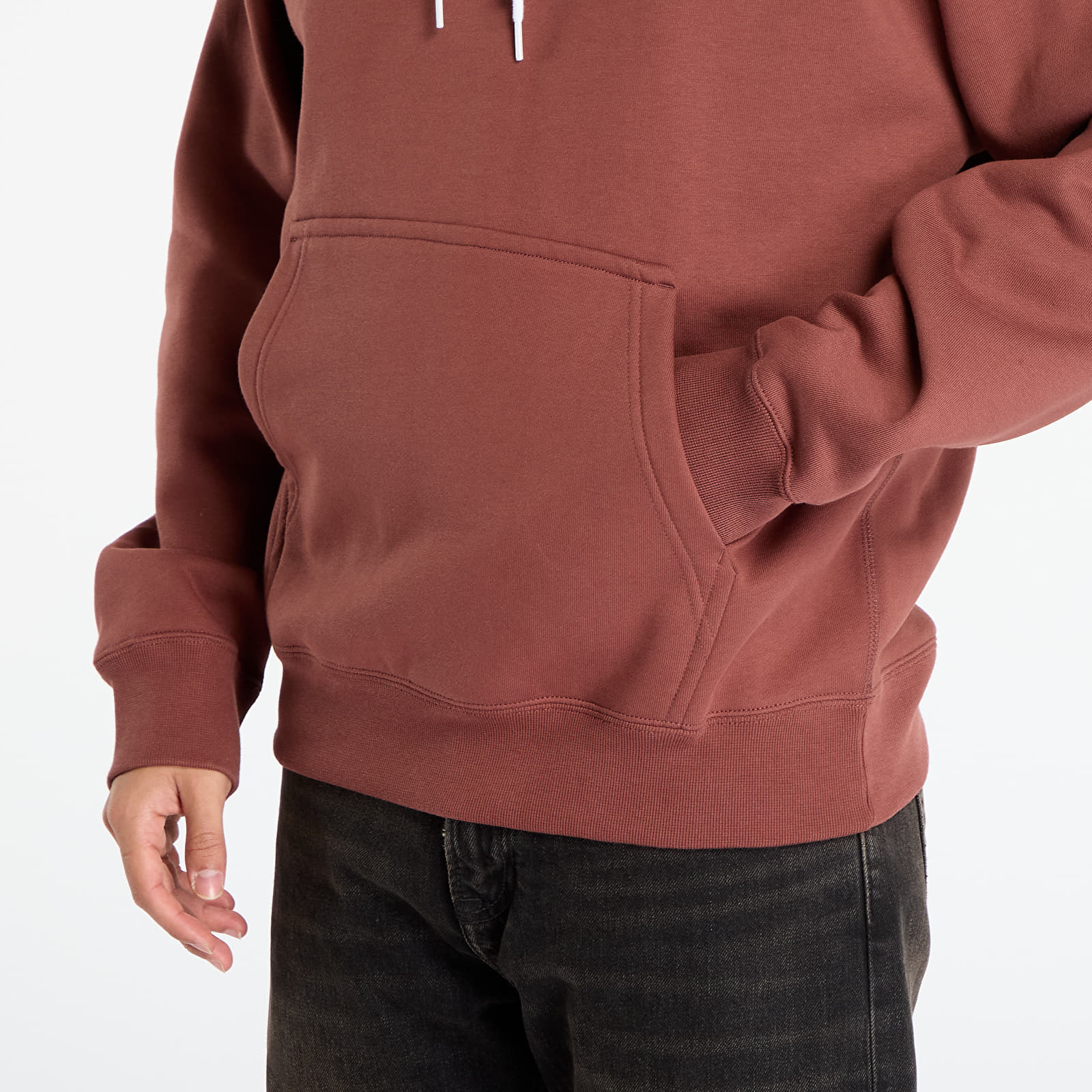 Férfi kapucnis pulcsik Nike Solo Swoosh Men's Fleece Hoodie Red Sepia