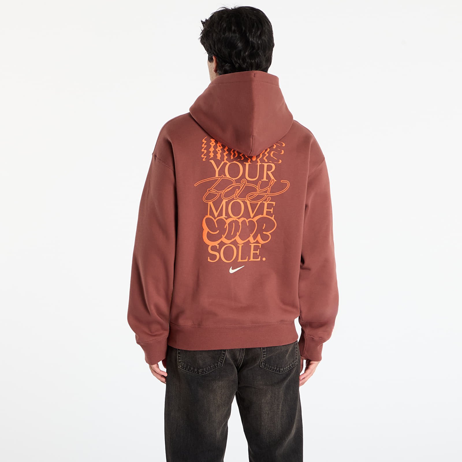 Férfi kapucnis pulcsik Nike Solo Swoosh Men's Fleece Hoodie Red Sepia