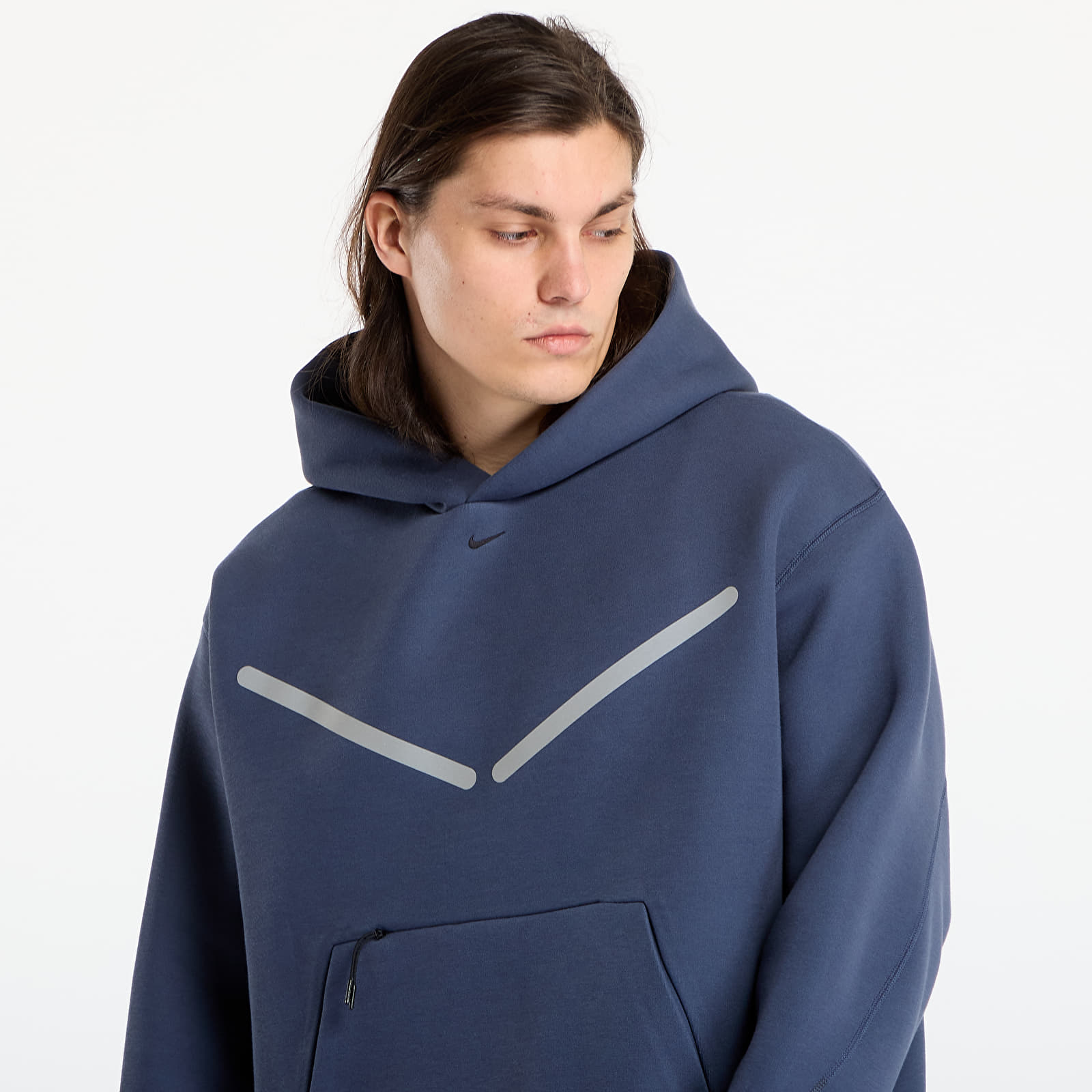 Sweatshirts för män Nike Tech Men's Pullover Hoodie with Reflective Accents Thunder Blue/ Black