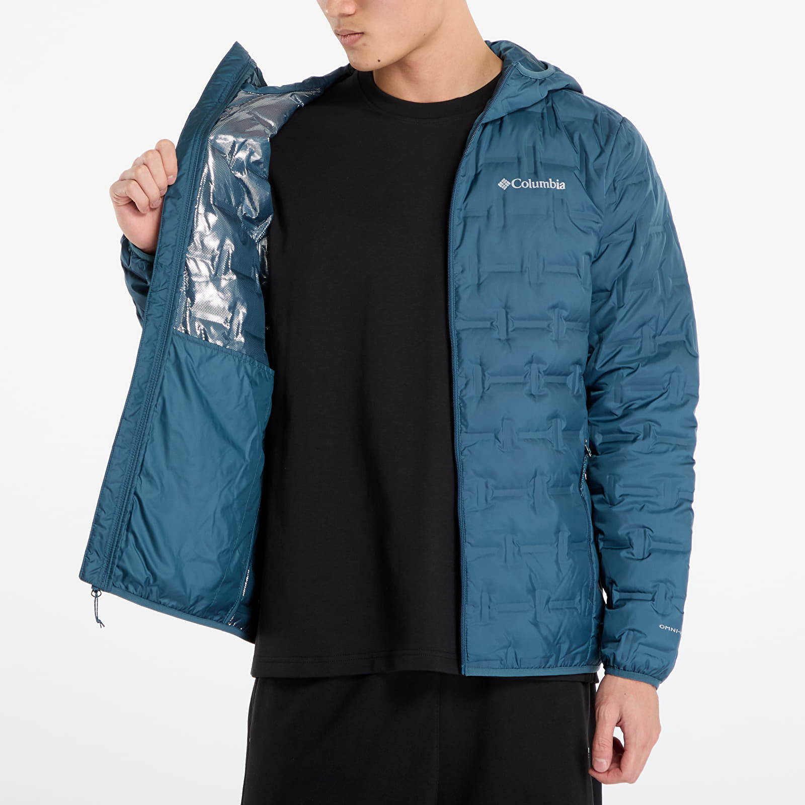 Pánské bundy Columbia Delta Ridge™ II Down Hooded Jacket Everblue
