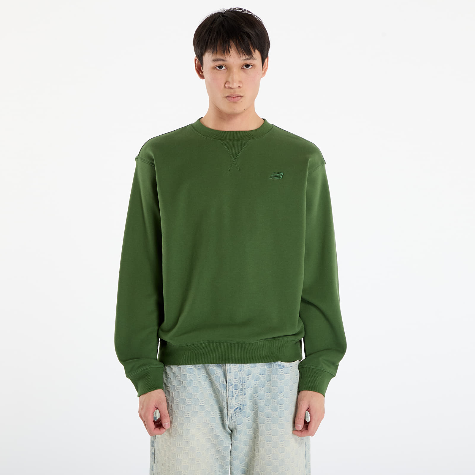 Sweats à capuche homme New Balance Athletics French Terry Crew Dark Alpine Green