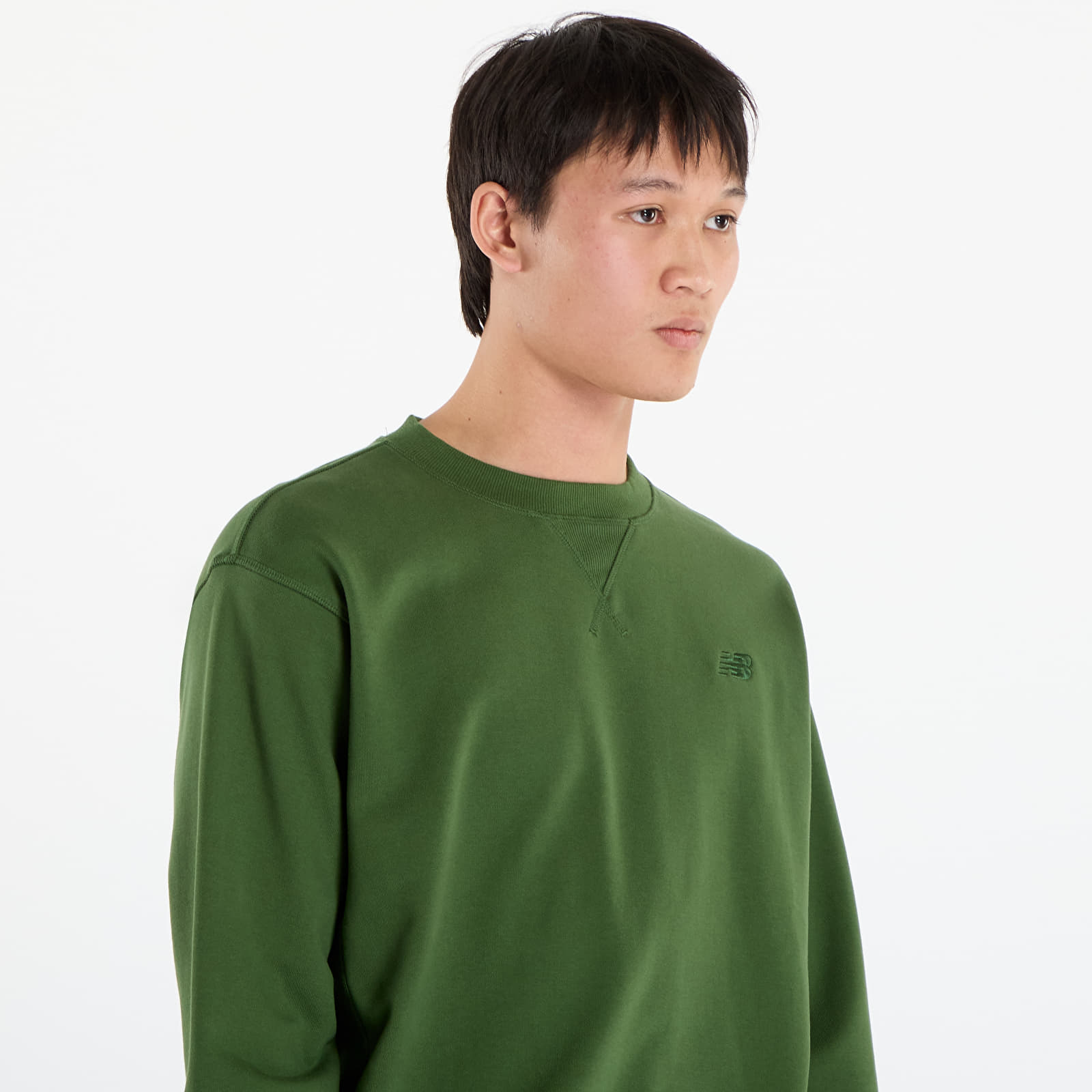 Sweats à capuche homme New Balance Athletics French Terry Crew Dark Alpine Green