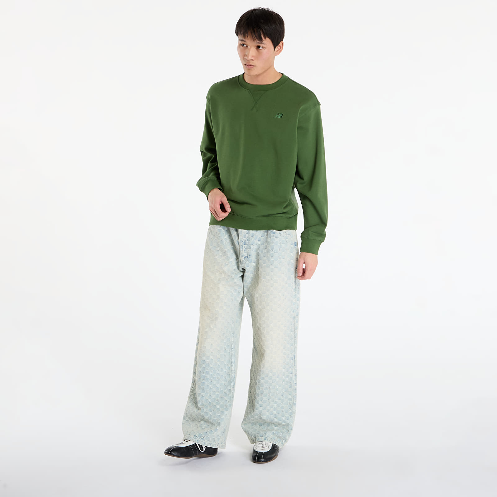 Sweats à capuche homme New Balance Athletics French Terry Crew Dark Alpine Green