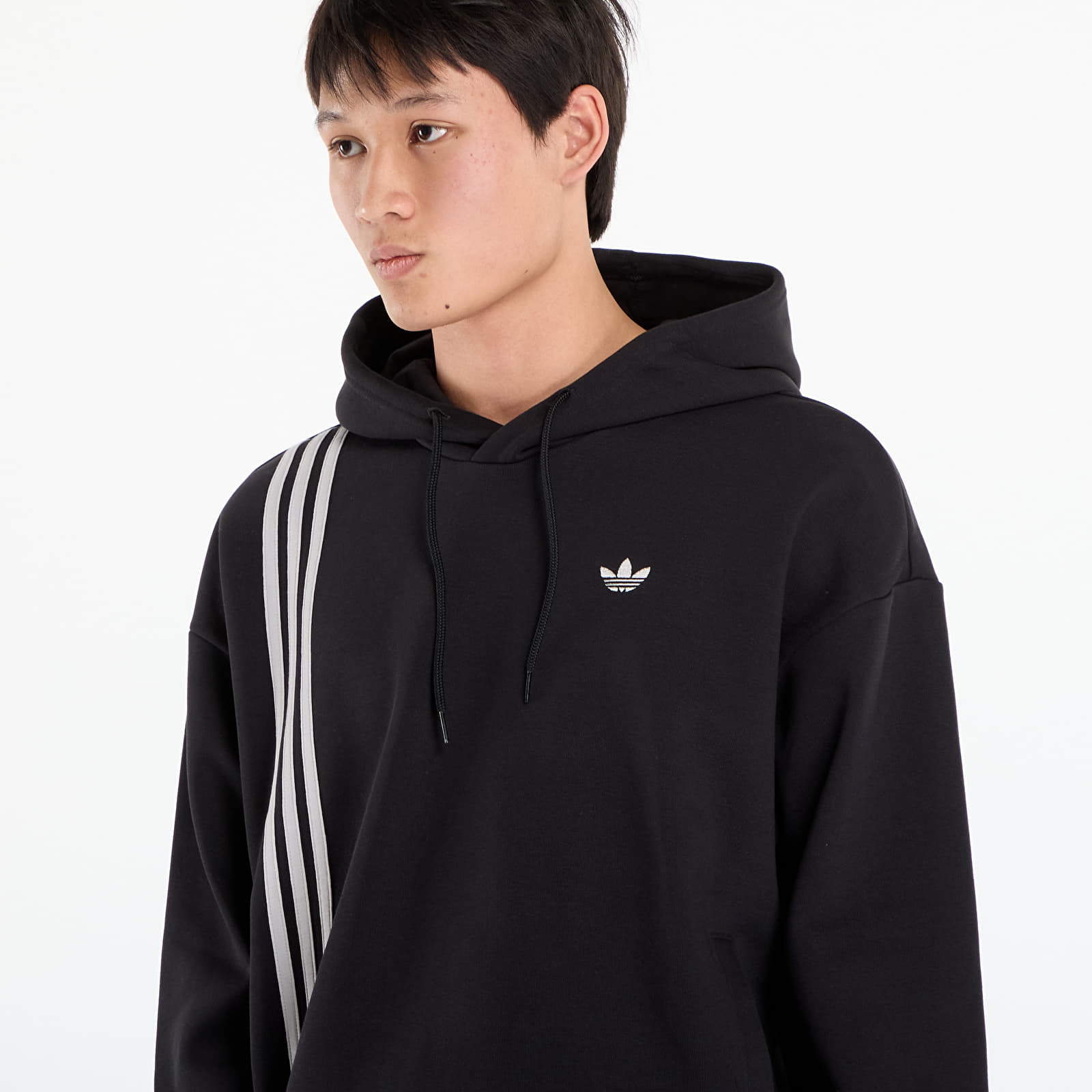 Moški hoodiji adidas Front Stripes Hoodie Black