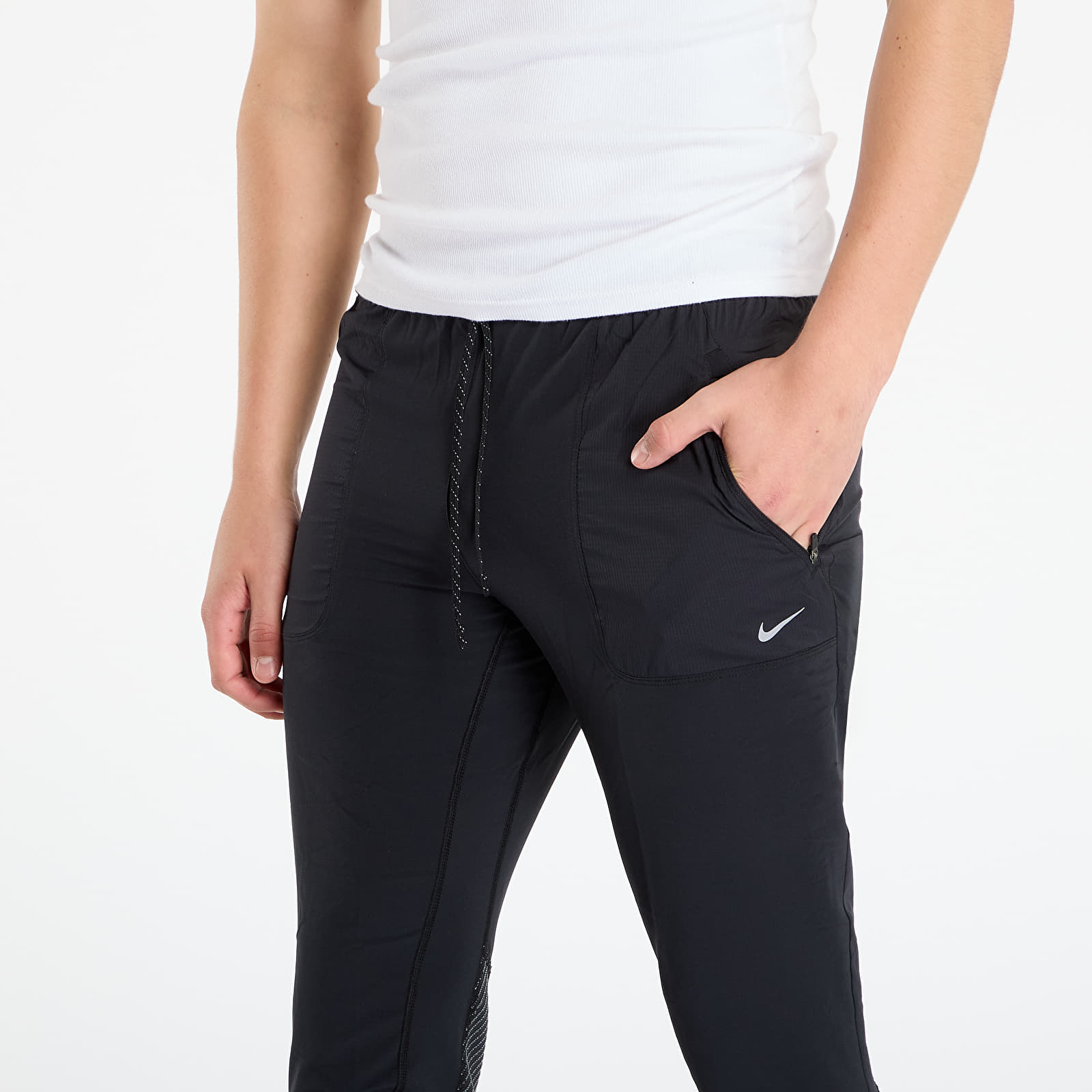 Byxor för män Nike Men's Dri-FIT Running Pants with Reflective Accents Black/ Reflective Silv