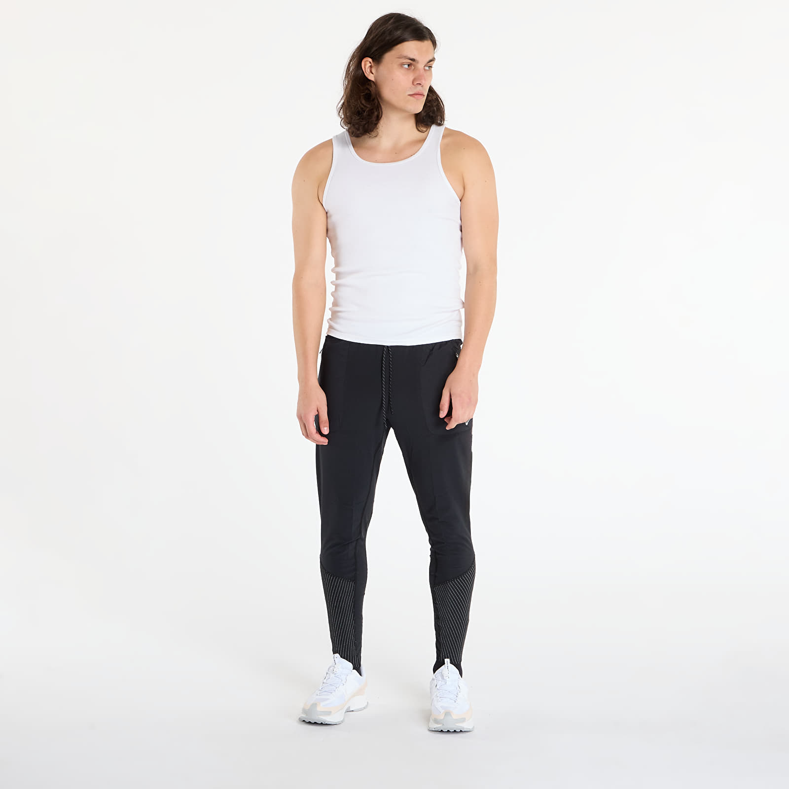 Byxor för män Nike Men's Dri-FIT Running Pants with Reflective Accents Black/ Reflective Silv