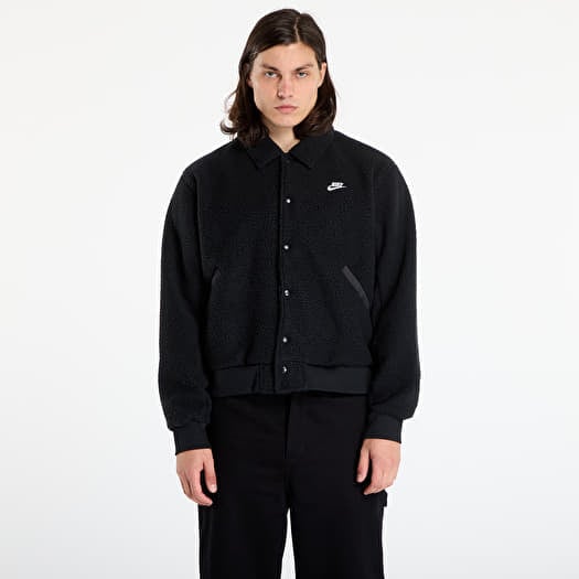 Bunda Nike Sportswear Club Men's High-Pile Fleece Coaches Jacket Black/ White