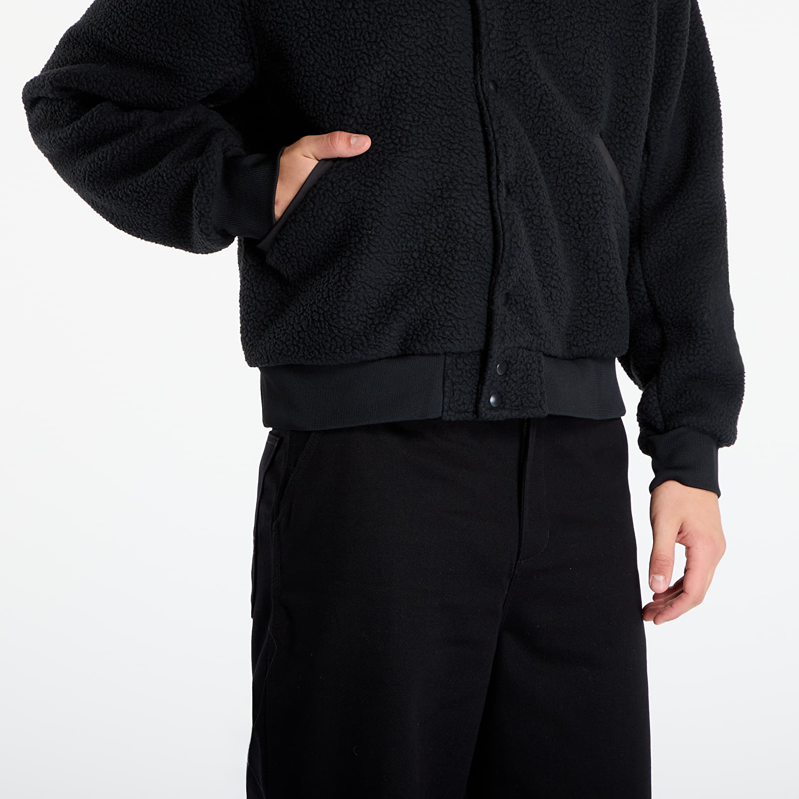 Vestes pour hommes Nike Sportswear Club Men's High-Pile Fleece Coaches Jacket Black/ White