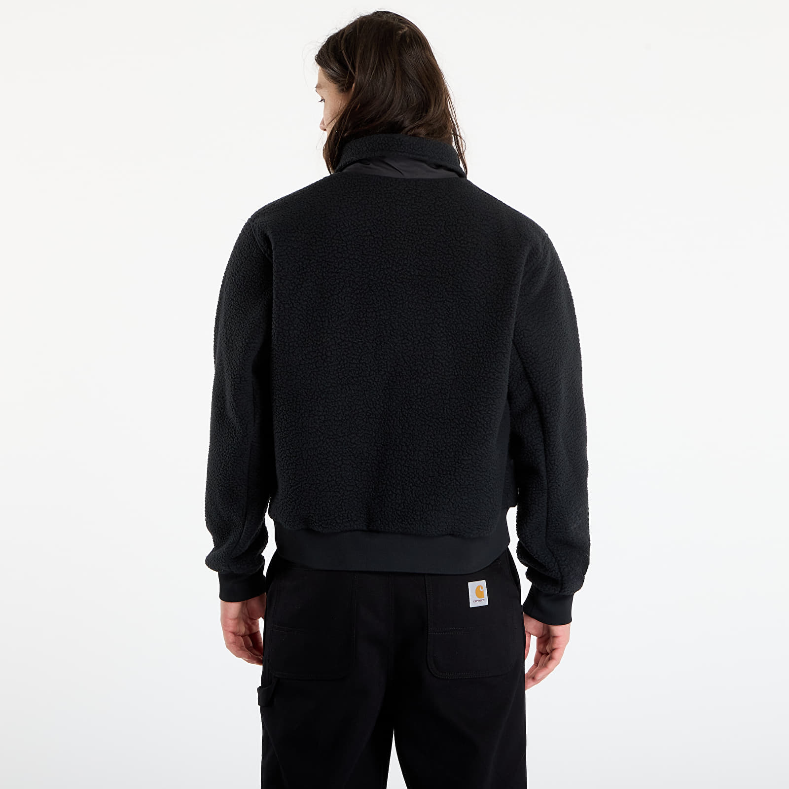 Vestes pour hommes Nike Sportswear Club Men's High-Pile Fleece Coaches Jacket Black/ White