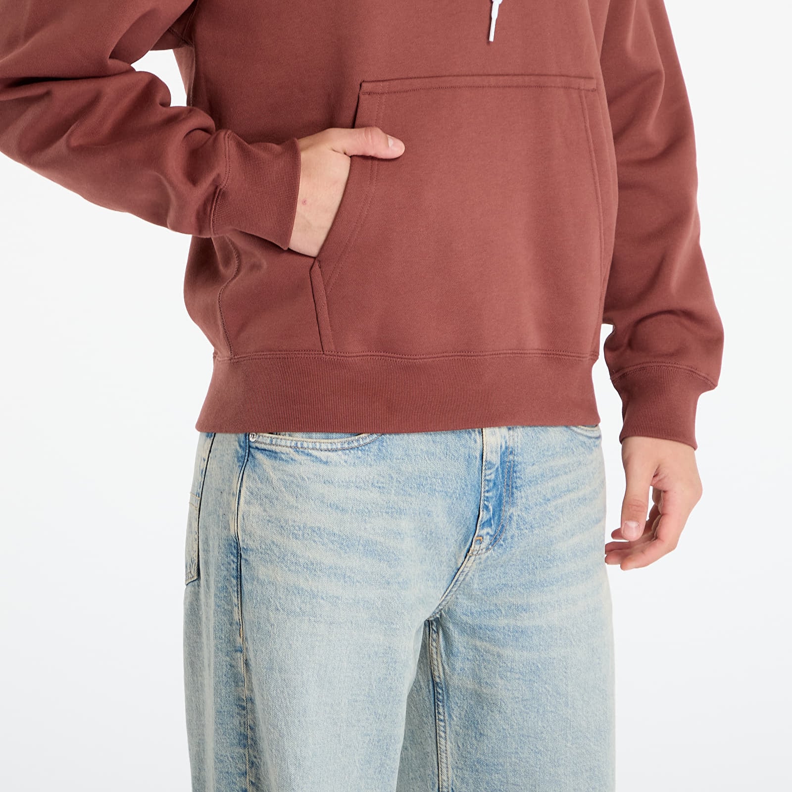 Meeste kampsunid Nike Solo Swoosh Men's Fleece Hoodie Red Sepia