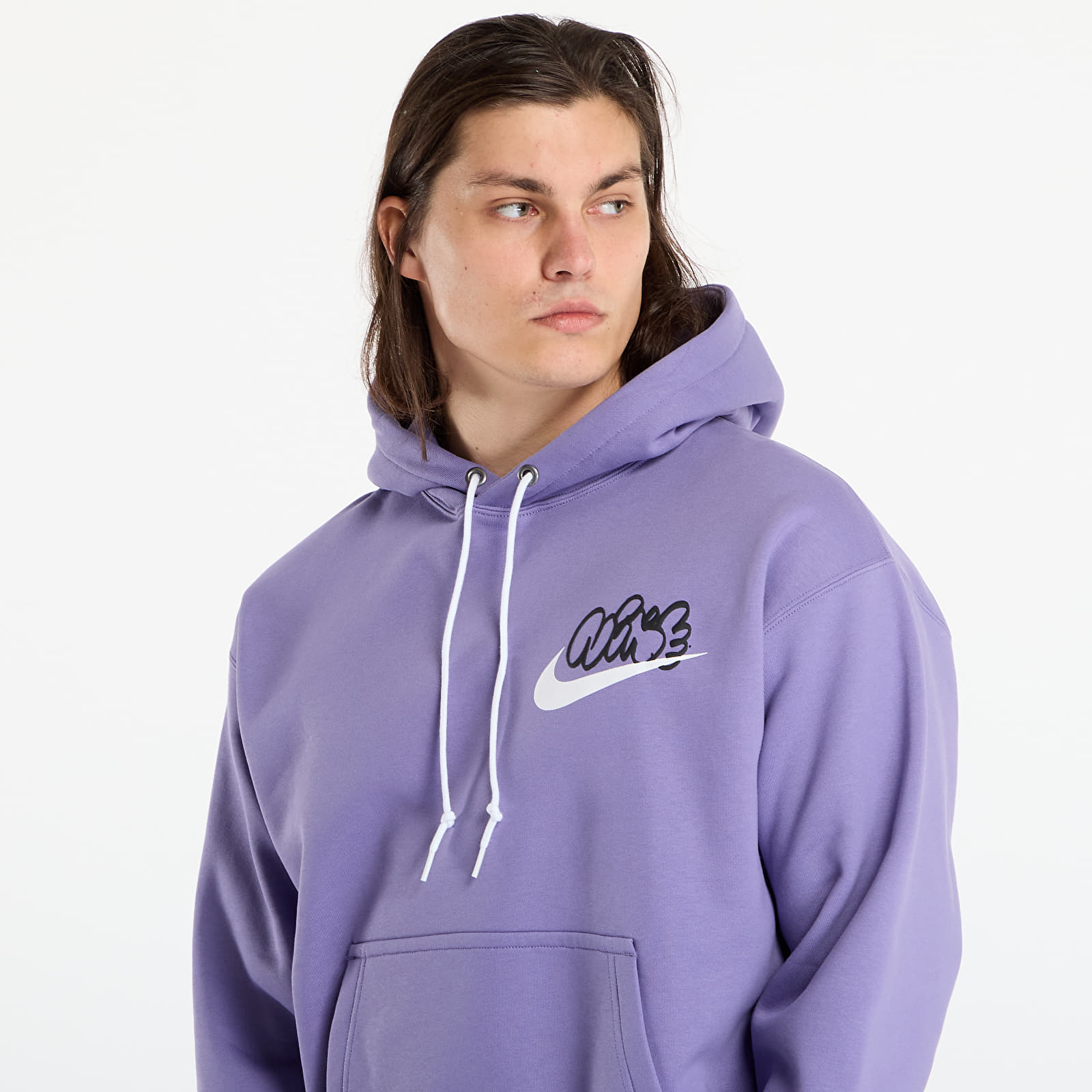 Mikiny Nike Solo Swoosh Men's Fleece Hoodie Dusty Amethyst