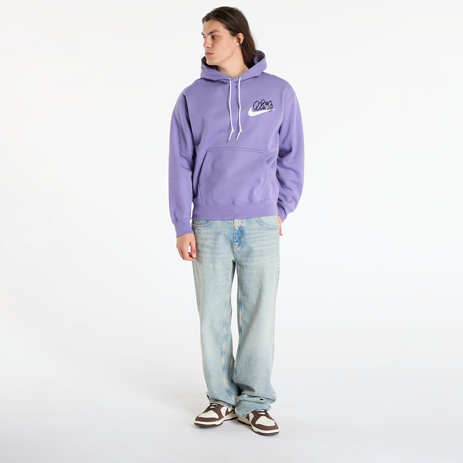 Mikiny Nike Solo Swoosh Men's Fleece Hoodie Dusty Amethyst