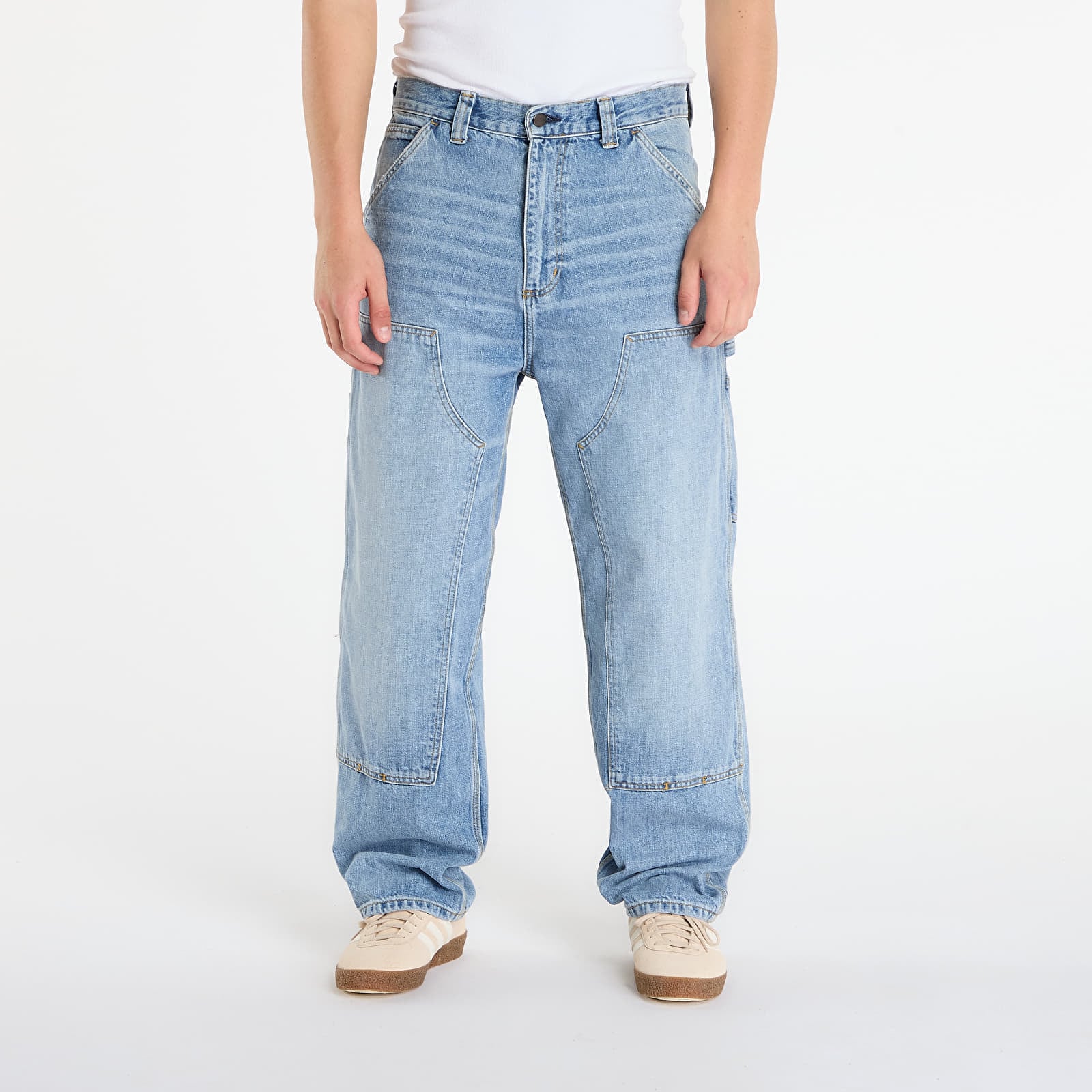 Панталони Carhartt WIP OG Double Knee Pant Blue Burst Washed L