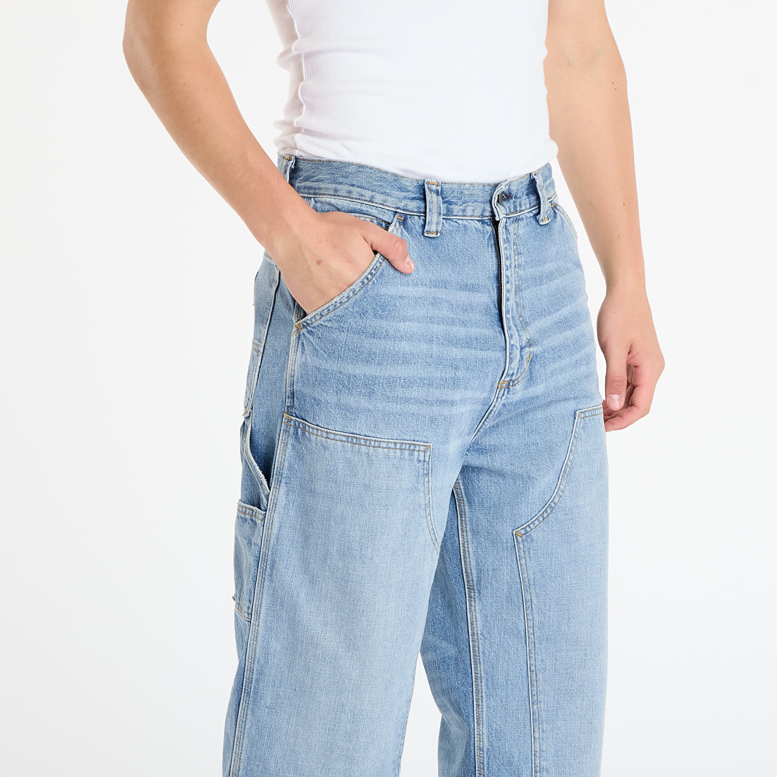 Дънки Carhartt WIP OG Double Knee Pant Blue Burst Washed