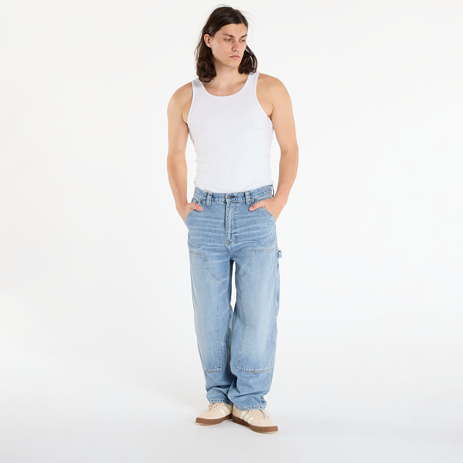 Дънки Carhartt WIP OG Double Knee Pant Blue Burst Washed