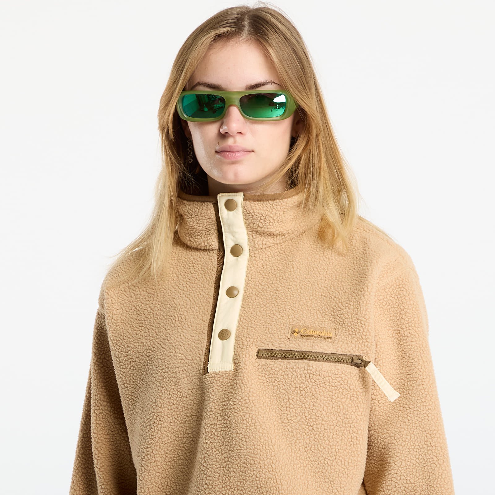 Дамски суичъри Columbia Helvetia™ II Cropped Half Snap Fleece Canoe