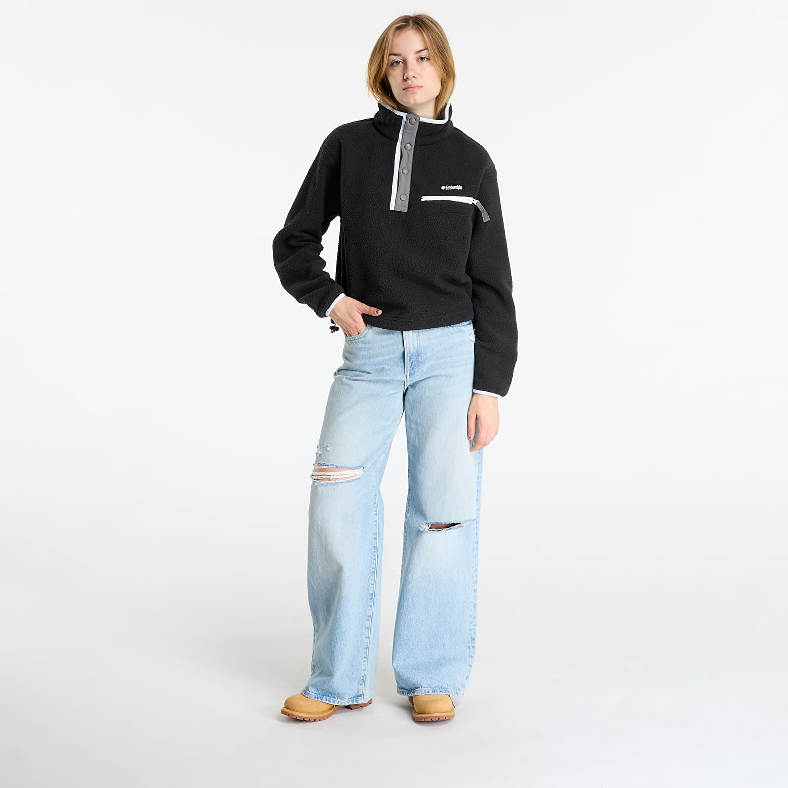 Women's Sweatshirts Columbia Helvetiaâ„¢ II Cropped Half Snap Fleece Black