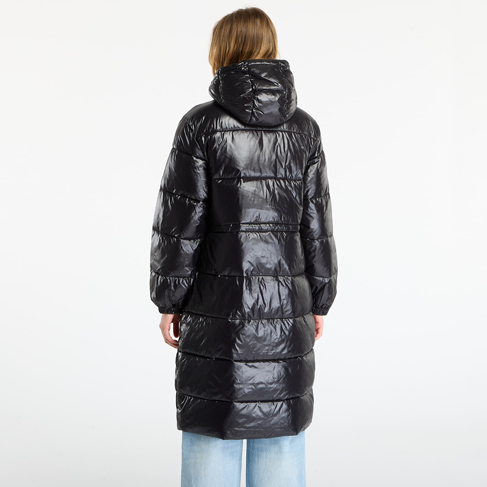 Dámské kabáty Calvin Klein Jeans Shine Long Puffer Coat Black