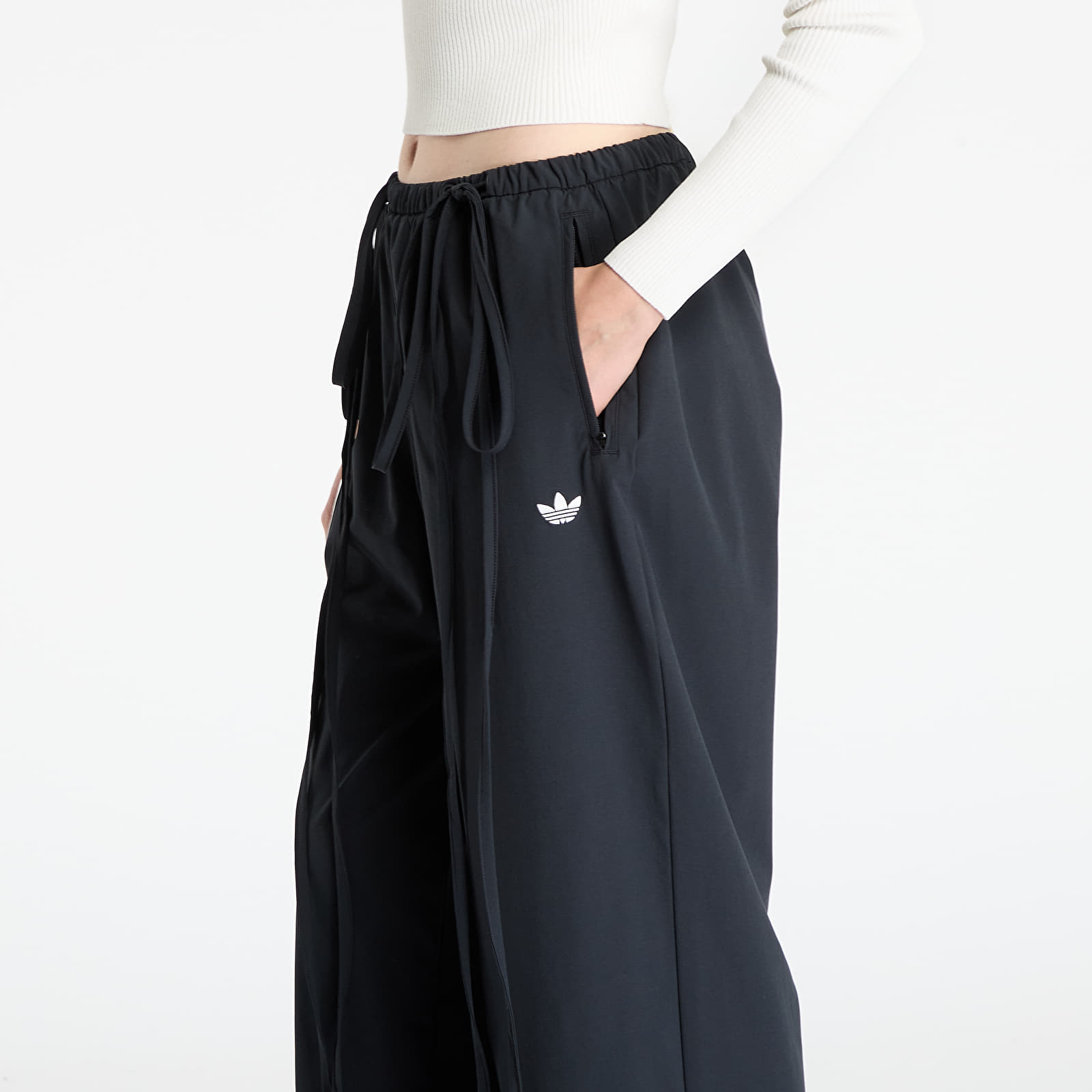 Sieviešu bikses adidas Ribbon Parachute Tracksuit Bottoms Black