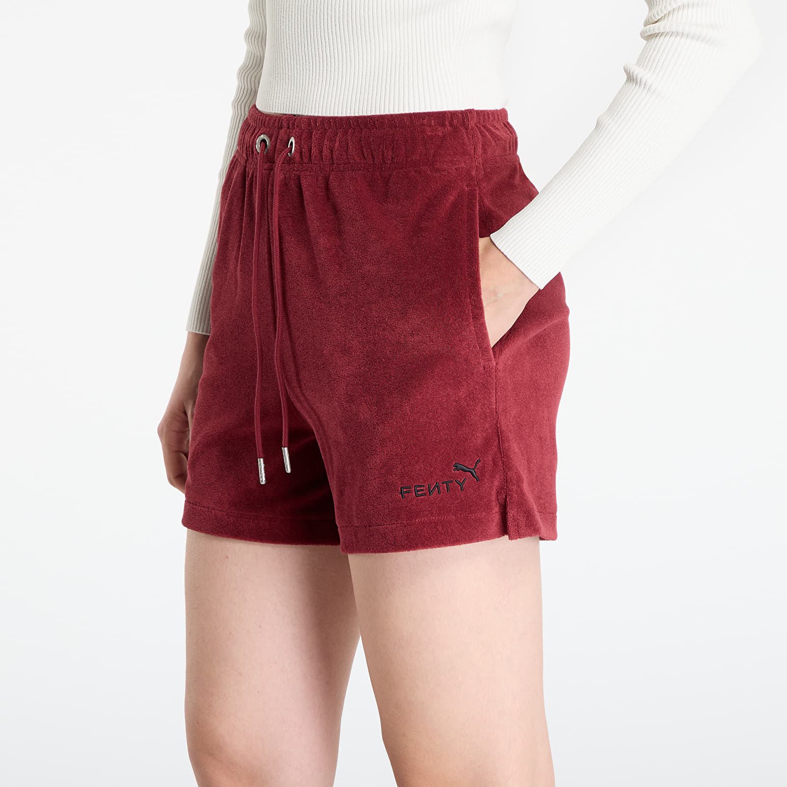Naisten shortsit PUMA x FENTY Towel Terry Track Short Team Regal Red