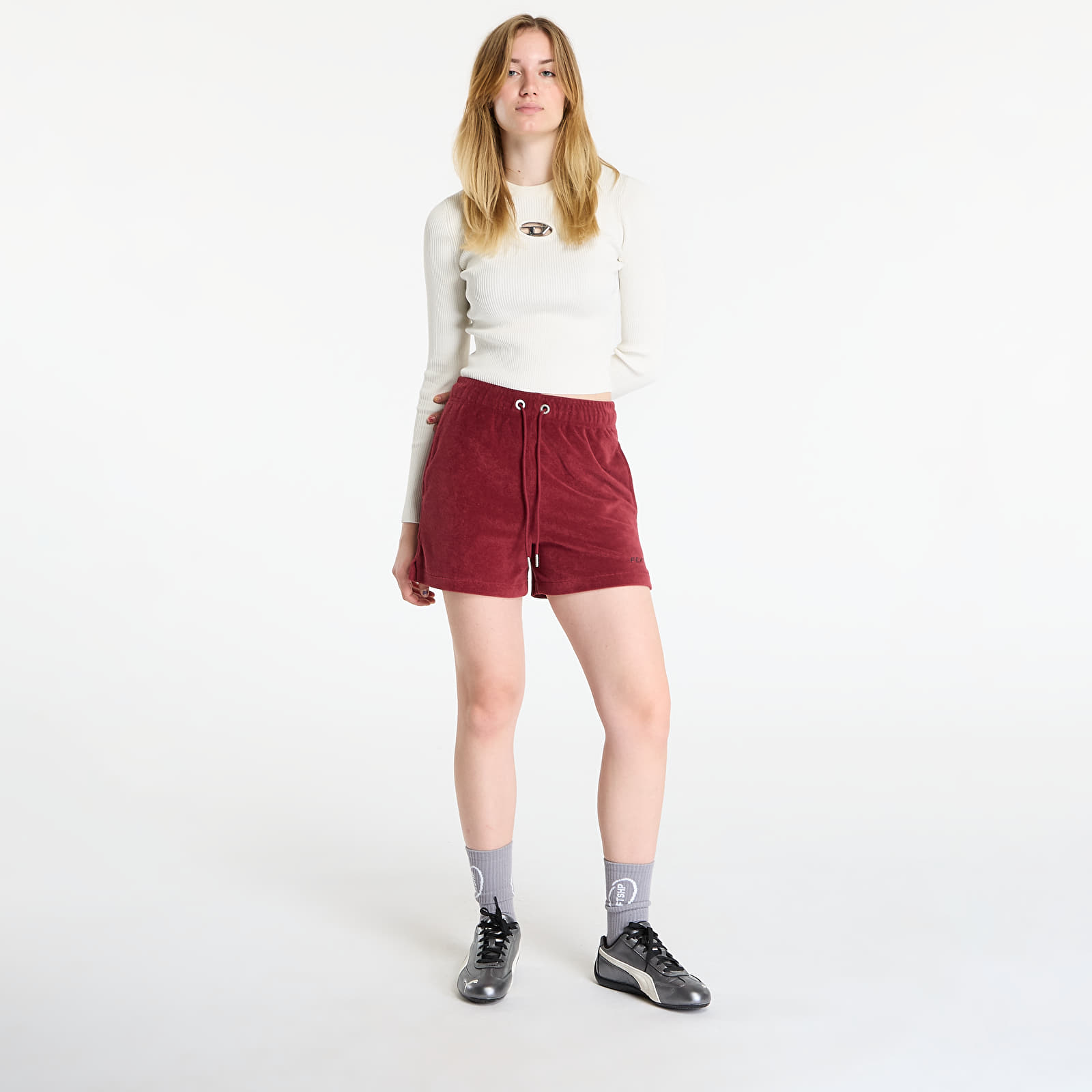 Naisten shortsit PUMA x FENTY Towel Terry Track Short Team Regal Red