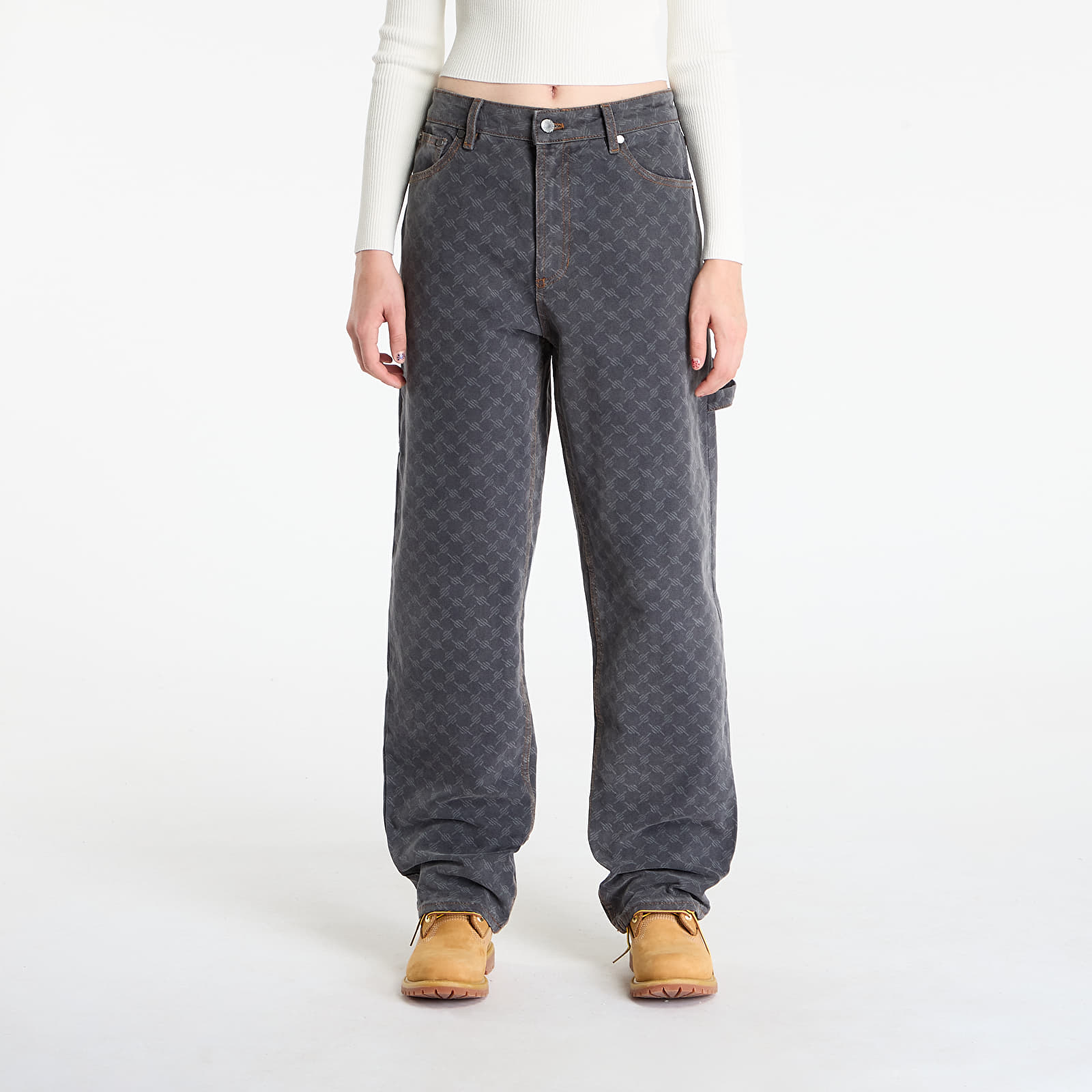 Women's Trousers Daily Paper Monogram Workwear Amba Jeans Grey