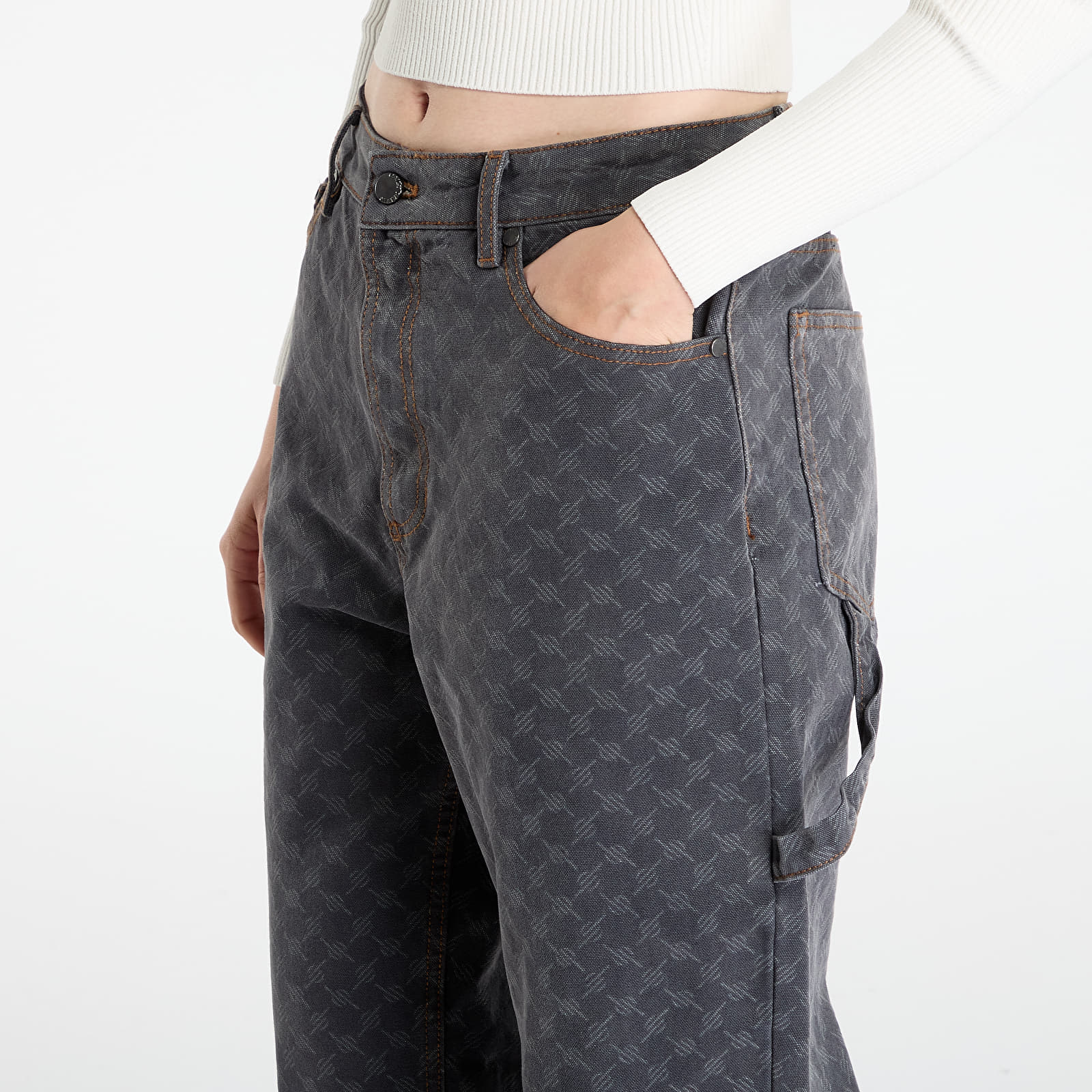 Women's Trousers Daily Paper Monogram Workwear Amba Jeans Grey