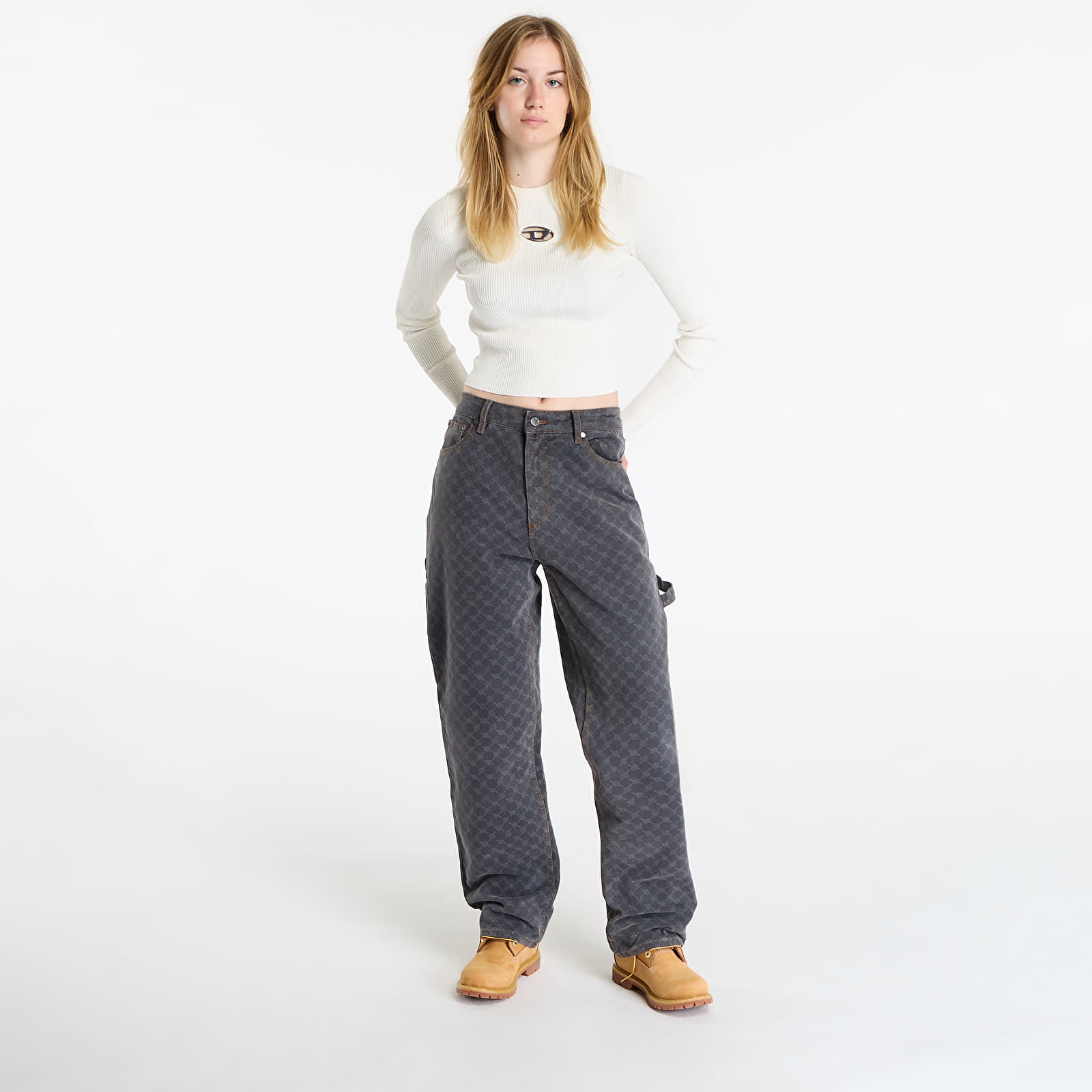 Women's Trousers Daily Paper Monogram Workwear Amba Jeans Grey