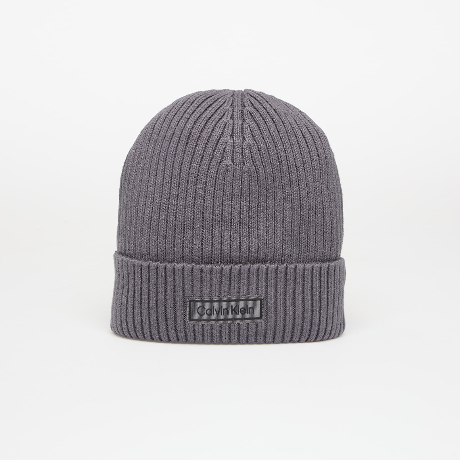 Căciulă Calvin Klein Patch Chunky Rib Cot Hat Grey Universal