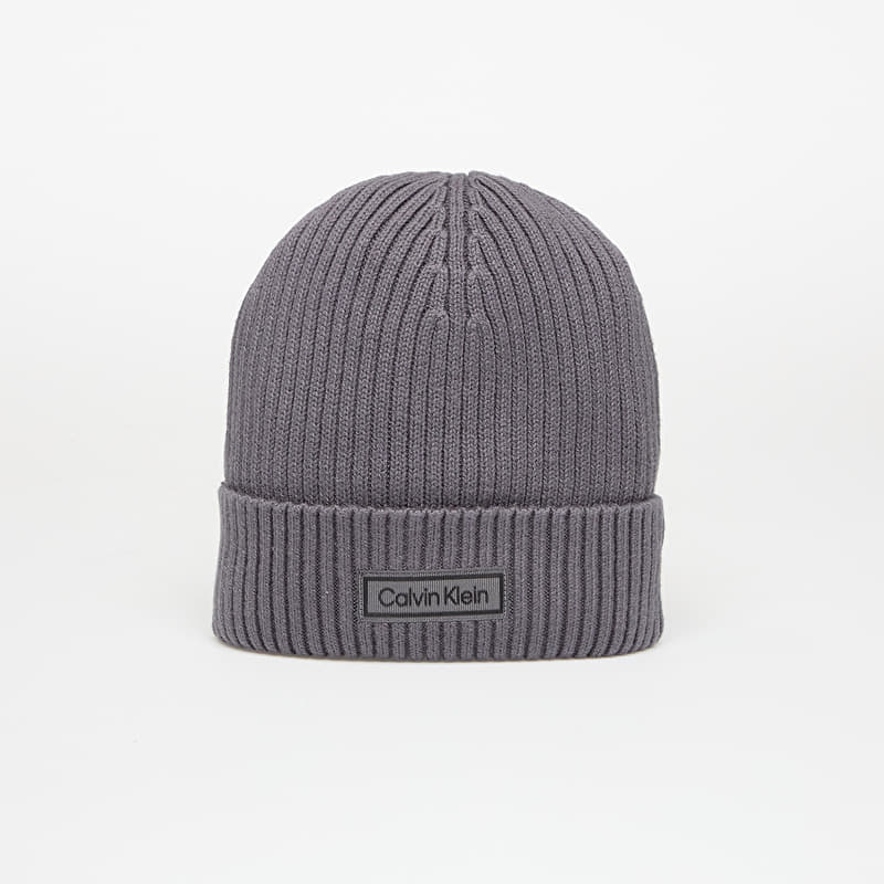 Șapcă Calvin Klein Patch Chunky Rib Cot Hat Grey