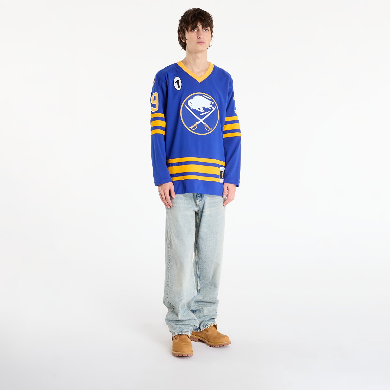 Tricouri bărbați Mitchell & Ness NHL Dark Jersey Sabres 1995 Dominik Hasek Royal