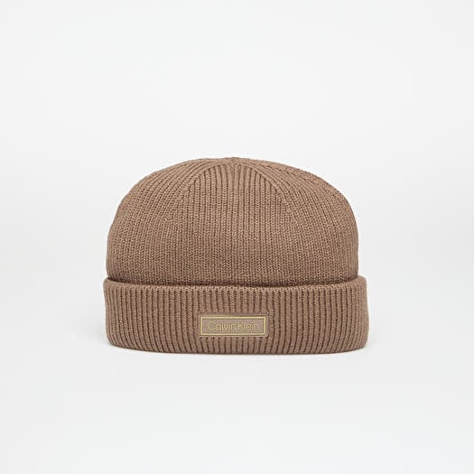 Mütze Calvin Klein Patch Chunky Rib Doc Hat Brown