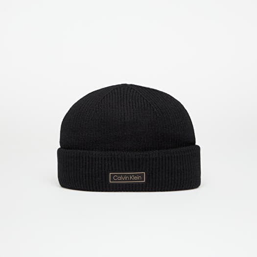 Mütze Calvin Klein Patch Chunky Rib Doc Hat Black