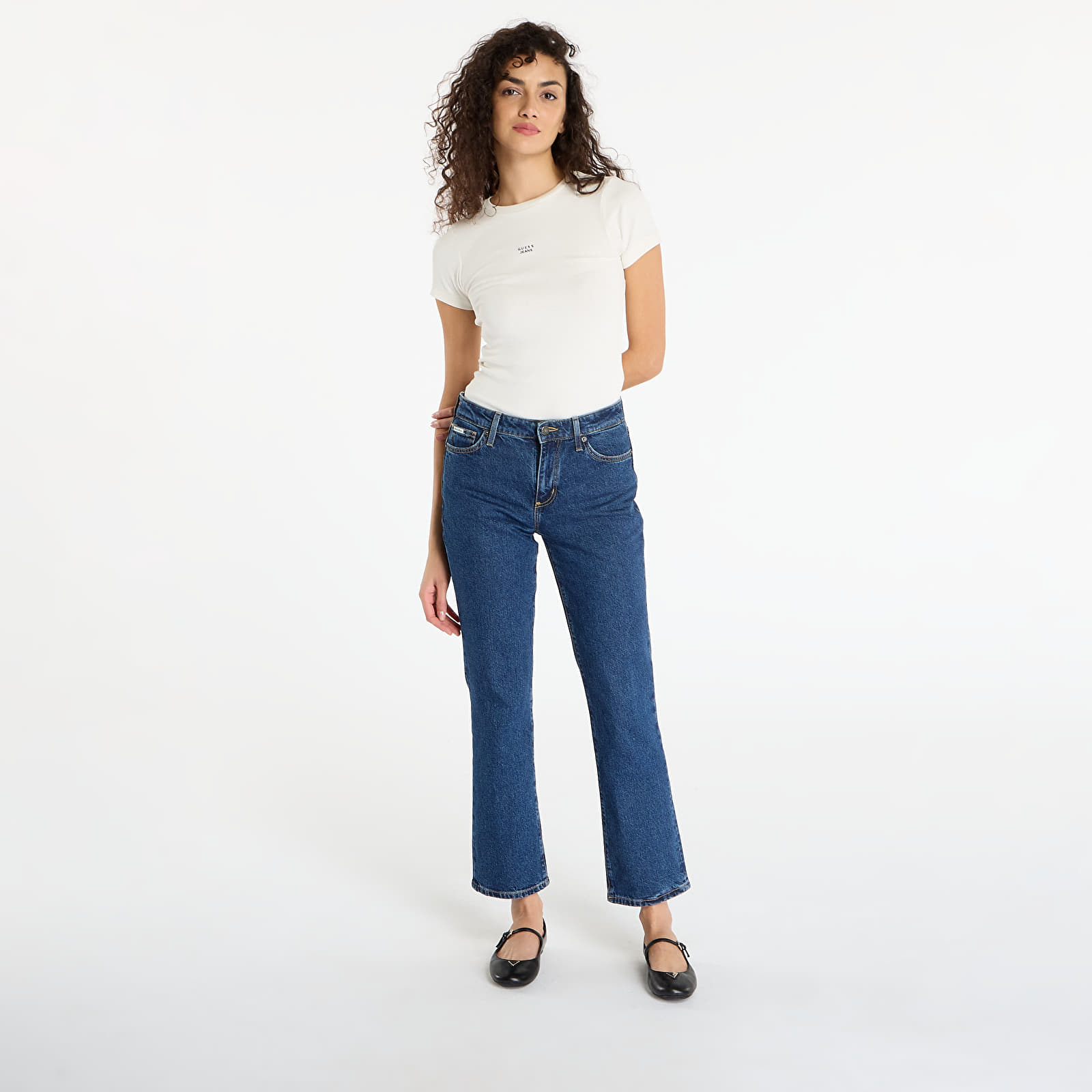 Blugi Guess Jeans G08 Mid Rise Stra Denim