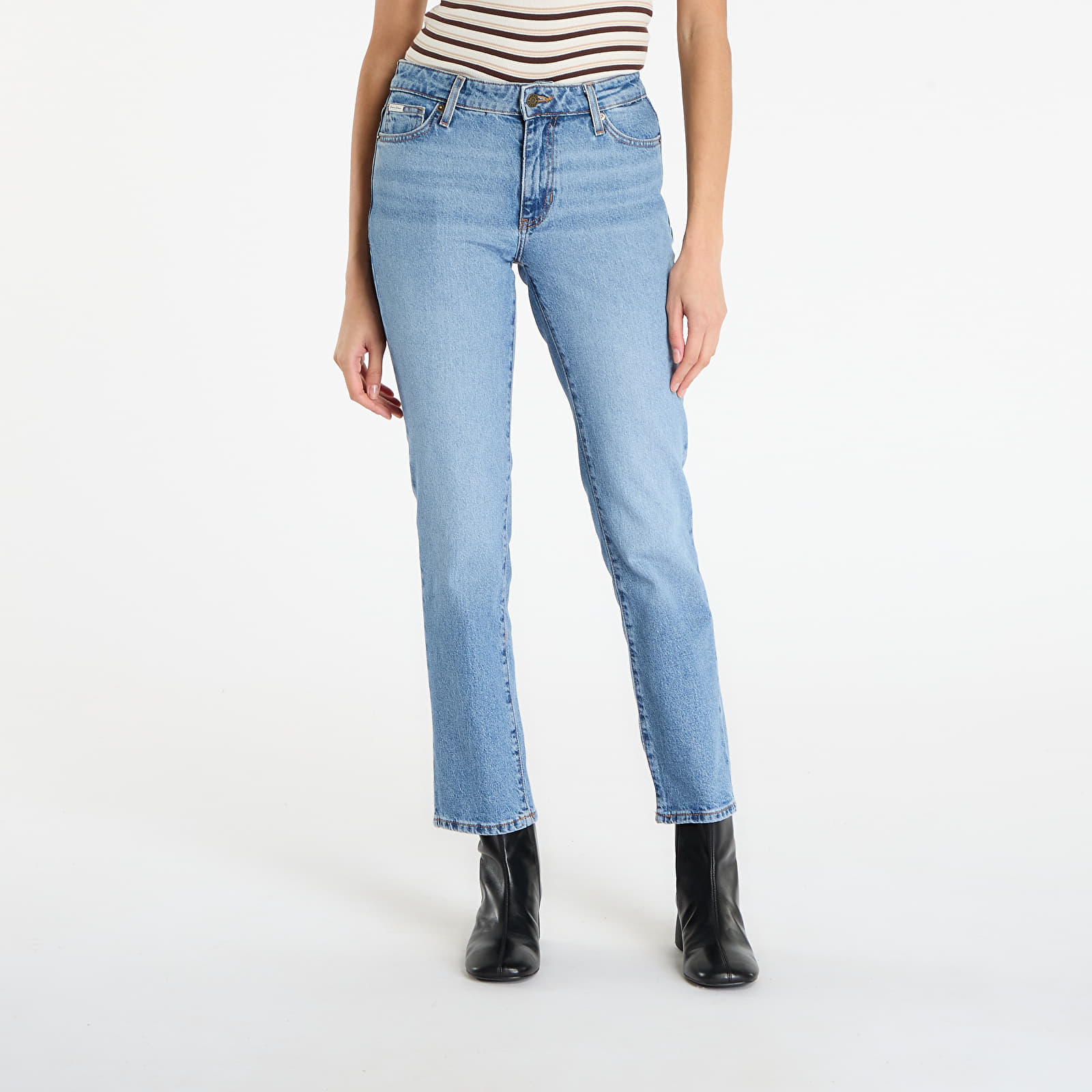 Blugi Guess Jeans G08 Mid Rise Stra Denim Light Blue
