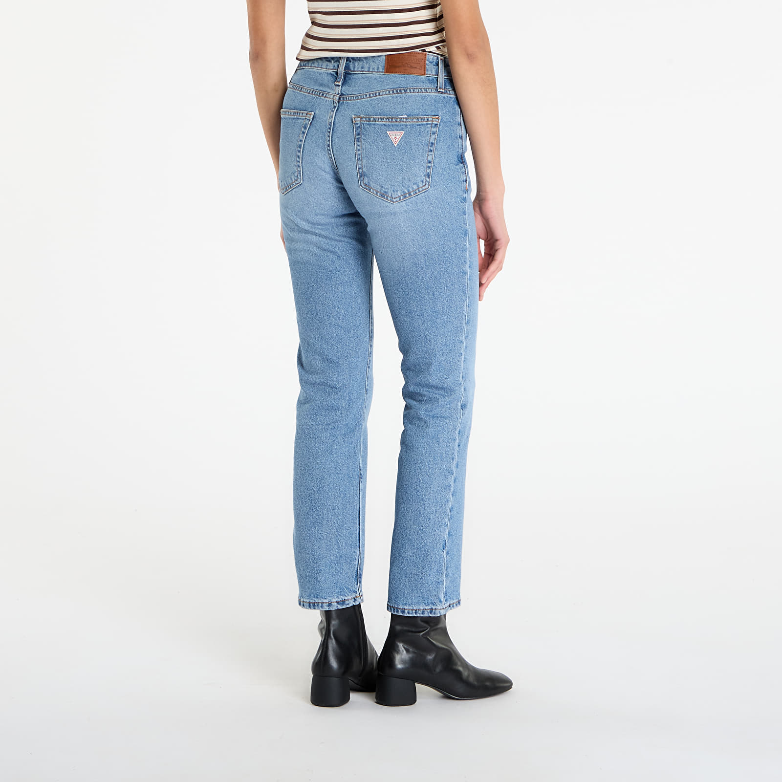 Blugi Guess Jeans G08 Mid Rise Stra Denim Light Blue