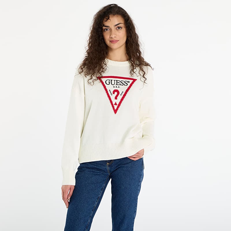Свитер Guess Jeans Ls Cn Big Triangl Cream