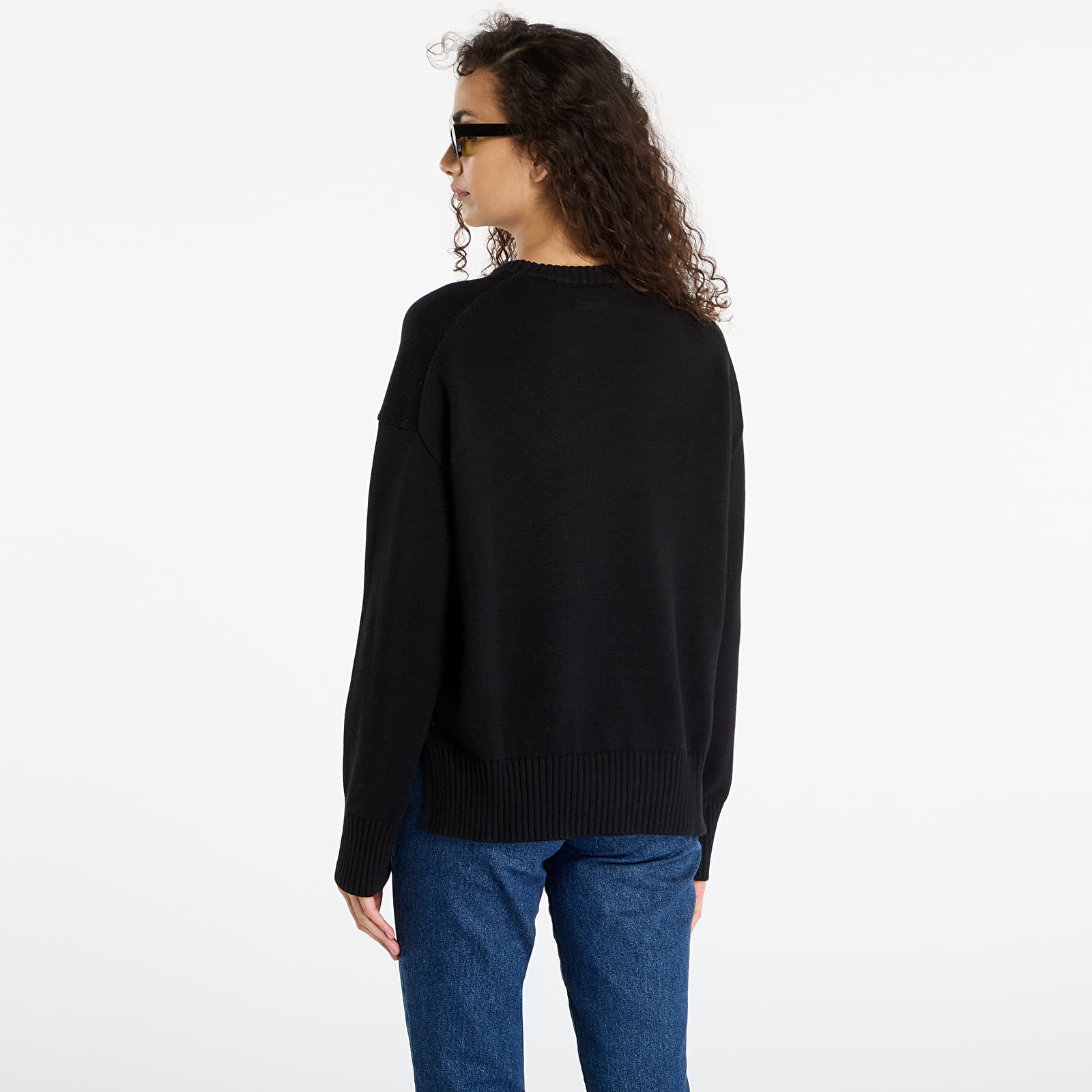 Pullover Guess Jeans Ls Cn Big Triangl Black
