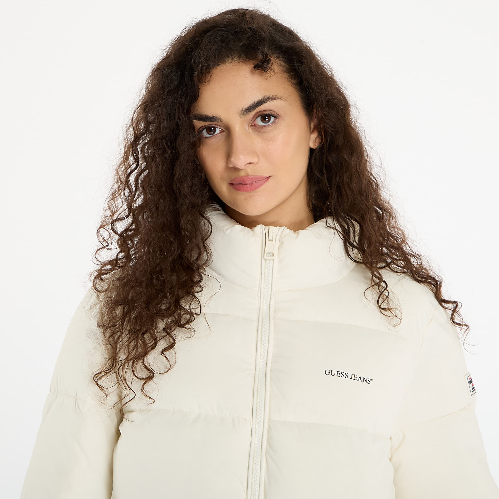 Jakne Guess Jeans Reg Lenght Puffer Cream