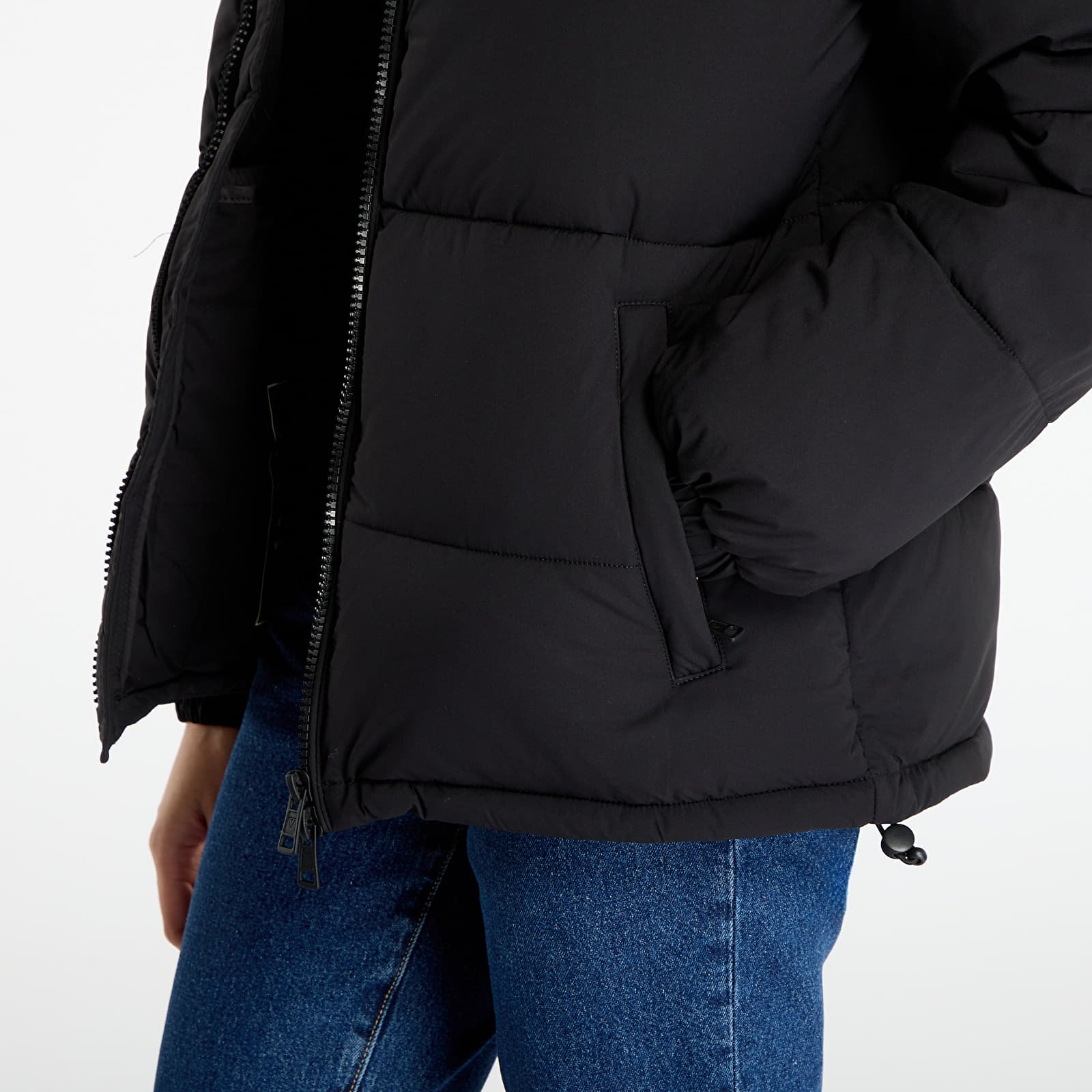 Jakne Guess Jeans Reg Lenght Puffer Black