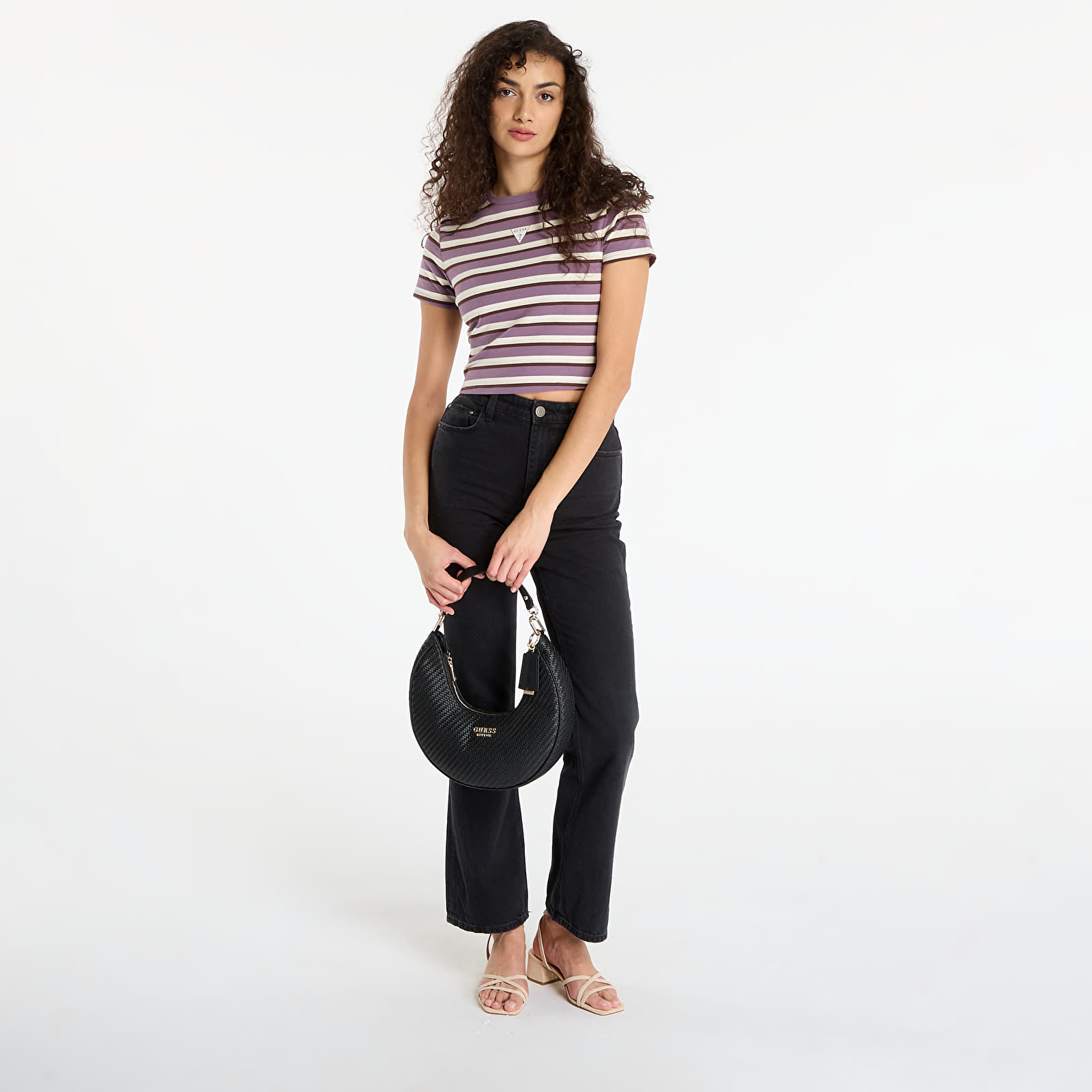 Marškinėliai Guess Originals Core Stripe Baby Multi purple