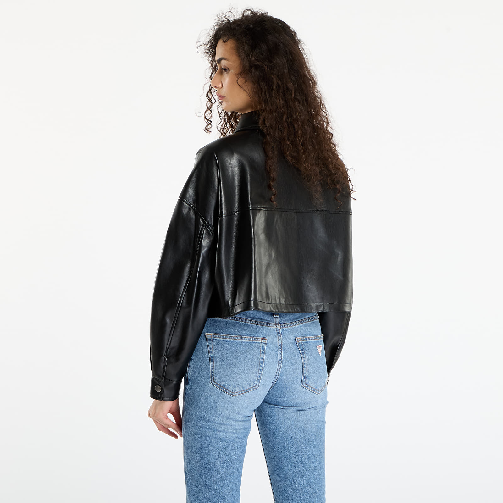 Bundy GUESS Flaminia Crop Pu Jacket Black