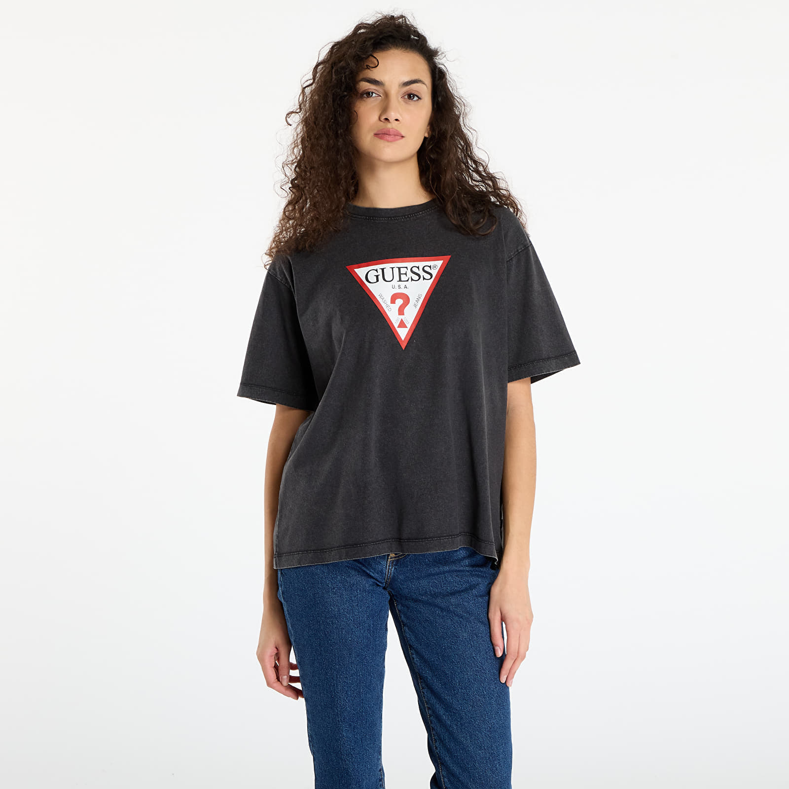 Tricou Guess Jeans Ss Cn Os Iconic T-shirt Black L