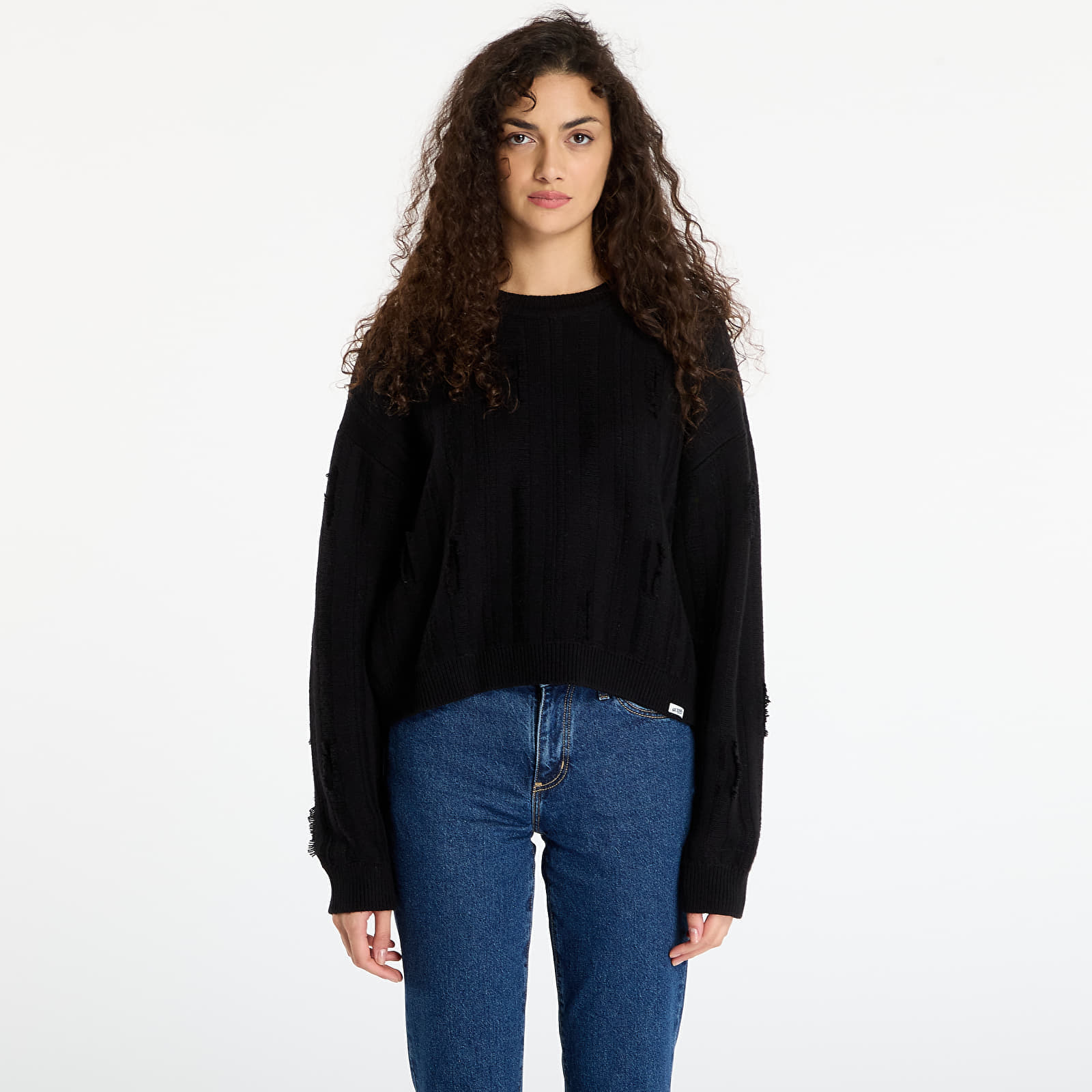 Pulover Guess Originals Distressed Sweater Black M