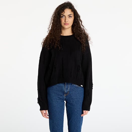 Pullover Guess Originals Distressed Sweater Black