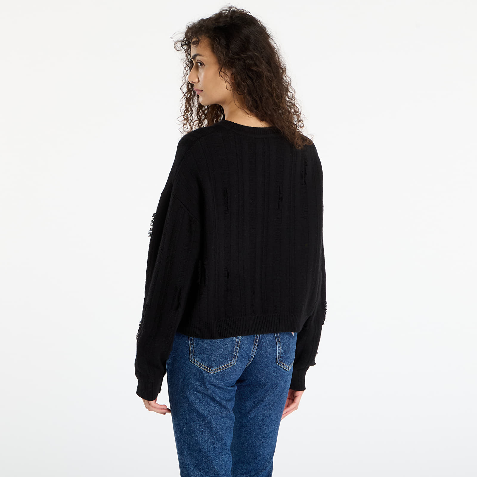 Sweaters Guess Originals Distressed Sweater Black