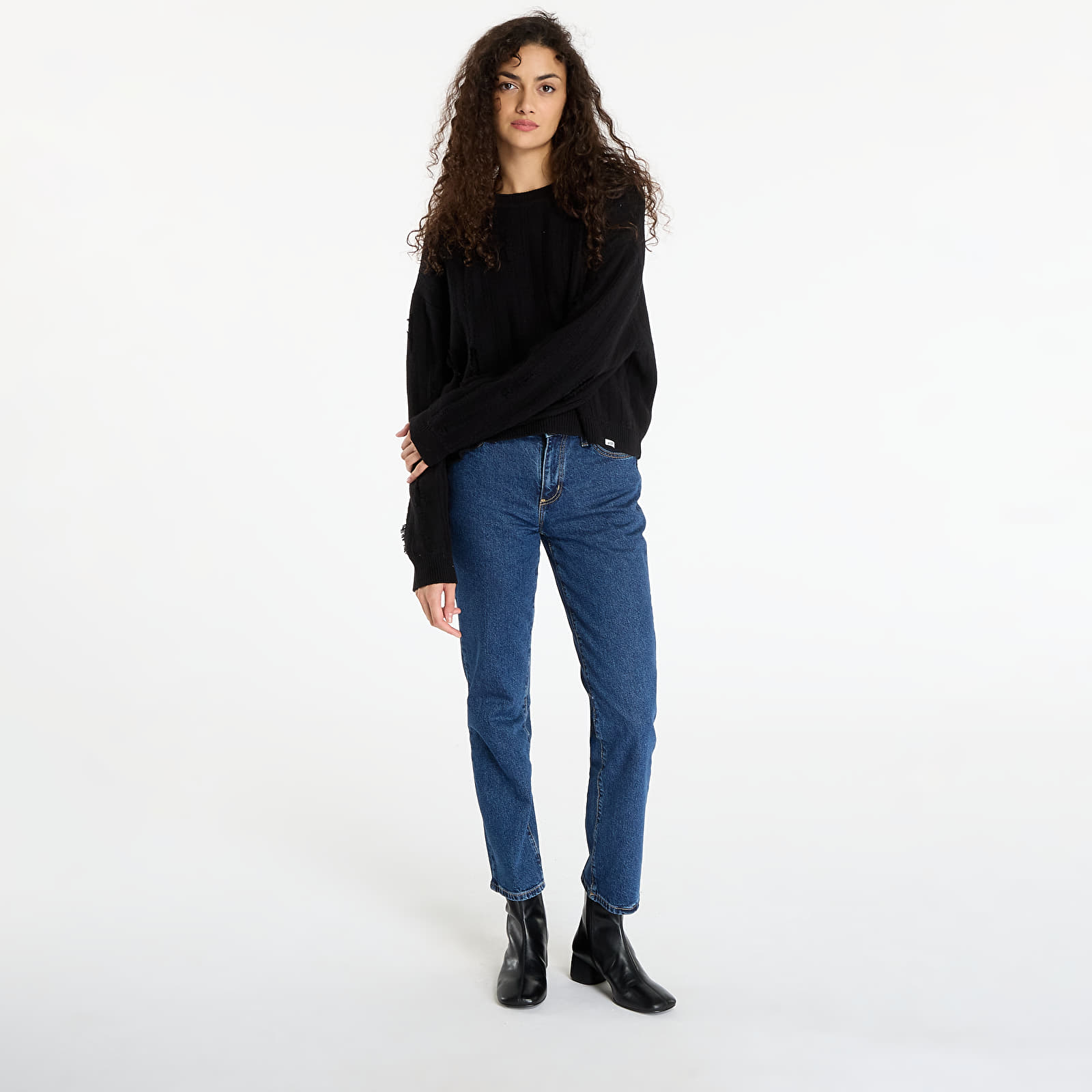 Sweaters Guess Originals Distressed Sweater Black