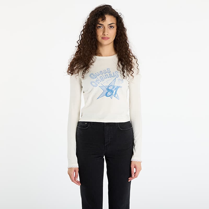 T-shirt Guess Originals Star 81 Printed cropped T-shirt Cream