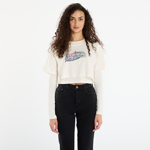 Guess Jeans Sl Cn Boxy 2Fer S Cream
